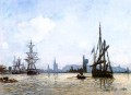 ルーアンの船の海の眺め ヨハン・バルトルト・ヨンカインド